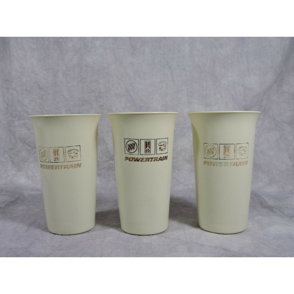 Lot 3 Vintage GM Powertrain Plastic Cup General Motors